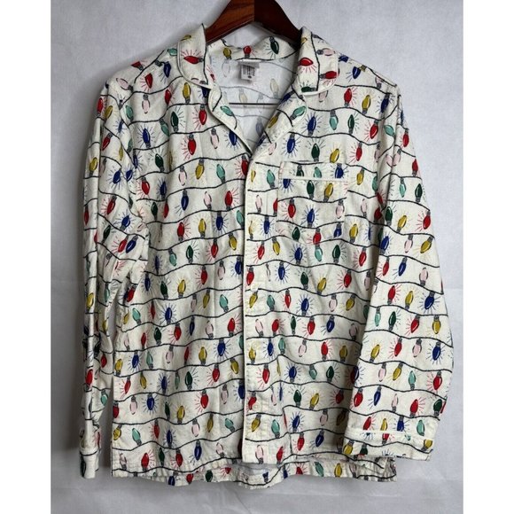 Hanna Andersson Flannel Pajamas Womens S Top Pants Christmas Lights Bright Bulbs - Picture 3 of 9